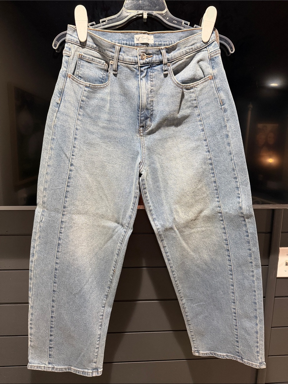 Jessica Simpson Light Blue Cropped High-Rise Straight Jeans